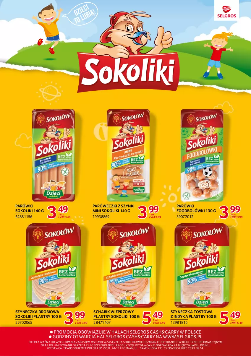 Gazetka promocyjna Selgros - Katalog Markowe Produkty - ważna 29.06 do 12.07.2023 - strona 23 - produkty: Fa, LG, Parówki, Parówki sokoliki, Piec, Sok, Tran