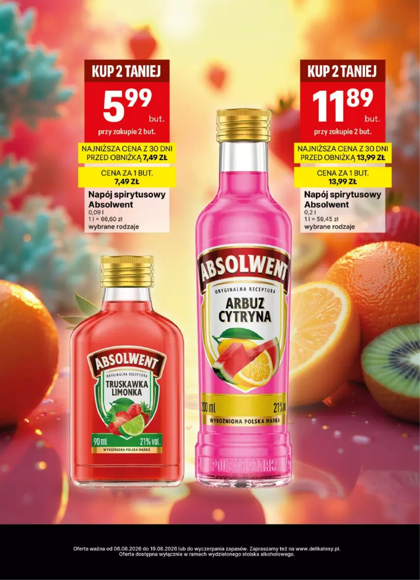 Gazetka promocyjna Delikatesy Centrum - Delibarek DC32-DC33 - ważna 06.08 do 19.08.2026 - strona 16 - produkty: Arbuz, Gin, Limonka, Napój, Rama
