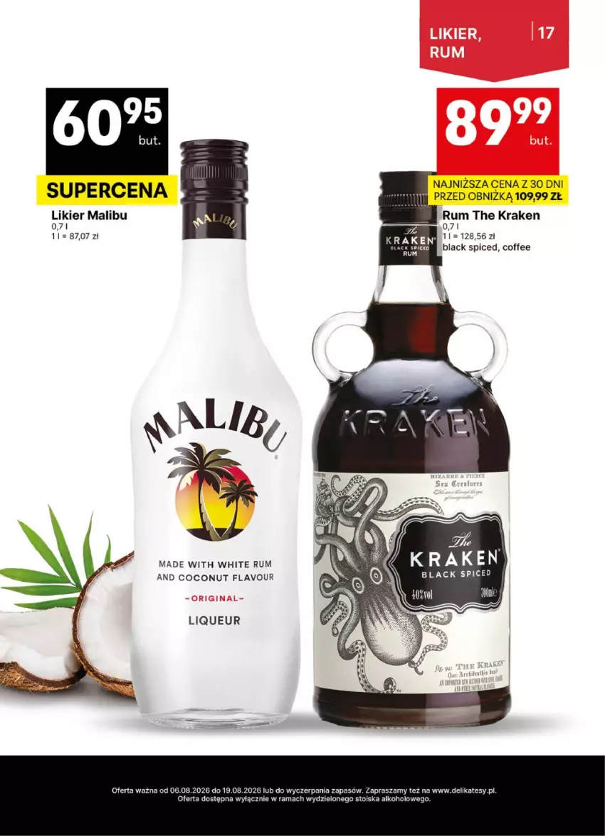 Gazetka promocyjna Delikatesy Centrum - Delibarek DC32-DC33 - ważna 06.08 do 19.08.2026 - strona 17 - produkty: Lack, Likier, Malibu, Rama, Rum