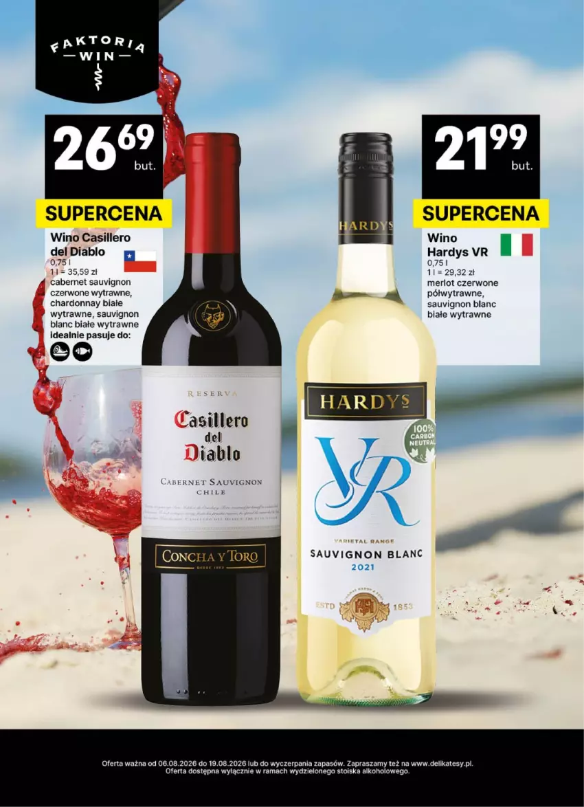 Gazetka promocyjna Delikatesy Centrum - Delibarek DC32-DC33 - ważna 06.08 do 19.08.2026 - strona 2 - produkty: Cabernet Sauvignon, Chardonnay, Merlot, Rama, Sauvignon Blanc, Wino