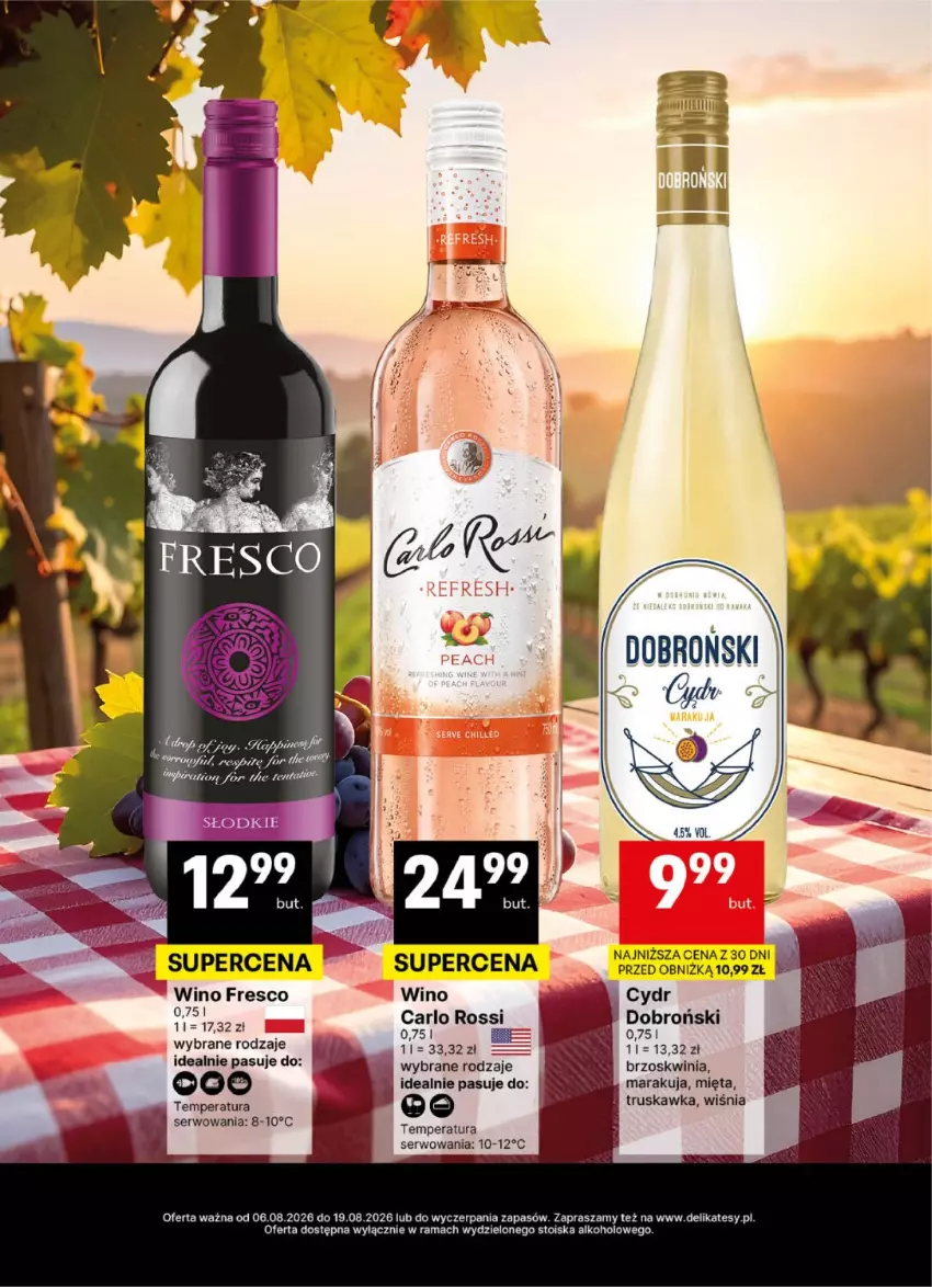 Gazetka promocyjna Delikatesy Centrum - Delibarek DC32-DC33 - ważna 06.08 do 19.08.2026 - strona 6 - produkty: Carlo Rossi, Fresco, Mięta, Rama, Ser, Wino