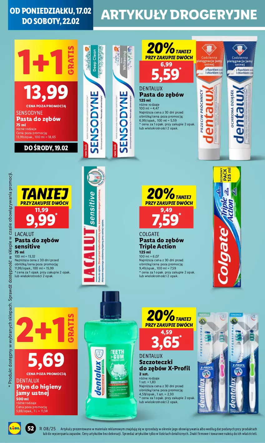 Gazetka promocyjna Lidl - GAZETKA - ważna 17.02 do 19.02.2025 - strona 54 - produkty: Colgate, Gra, Lacalut, LG, Pasta do zębów, Sensodyne