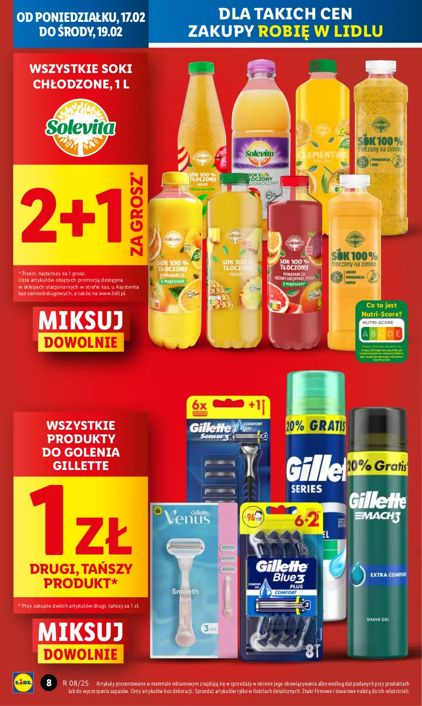 Gazetka promocyjna Lidl - GAZETKA - ważna 17.02 do 19.02.2025 - strona 6 - produkty: Gillette, Sok, Wazon