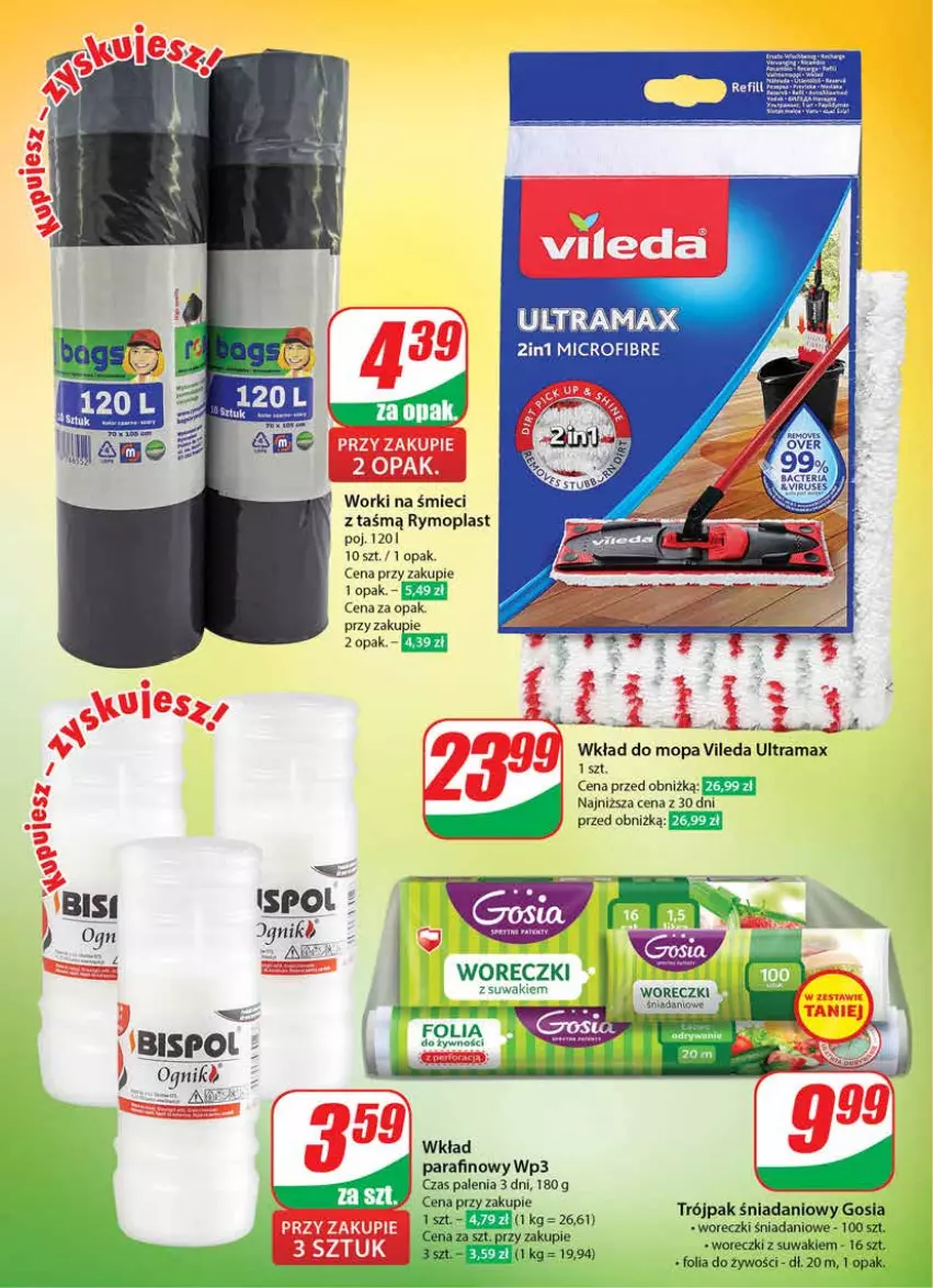 Gazetka promocyjna Dino - Gazetka 35 / 2024 - ważna 28.08 do 03.09.2024 - strona 58 - produkty: Danio, Mop, Rama, Vileda, Wkład do mopa, Worki na śmiec, Worki na śmieci