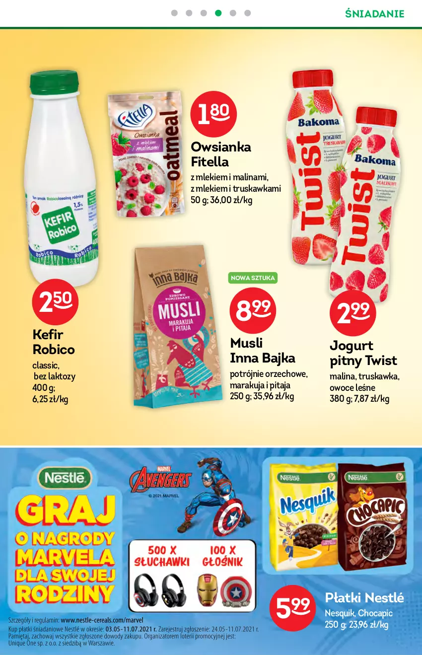 Gazetka promocyjna Żabka - ważna 09.06 do 22.06.2021 - strona 34 - produkty: BIC, Jogurt, Jogurt pitny, Kefir, Mus, Nesquik, Nestlé, Owoce, Owsianka, Robico