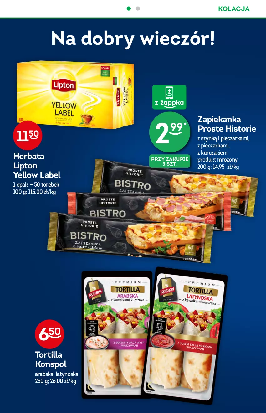 Gazetka promocyjna Żabka - ważna 25.08 do 31.08.2021 - strona 44 - produkty: Herbata, Kurczak, Lipton, Piec, Pieczarka, Tortilla, Zapiekanka