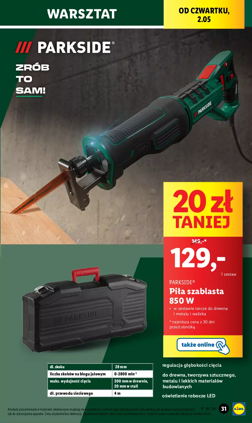 Gazetka promocyjna Lidl - GAZETKA - ważna 29.04 do 04.05.2024 - strona 33 - produkty: Parkside, Walizka