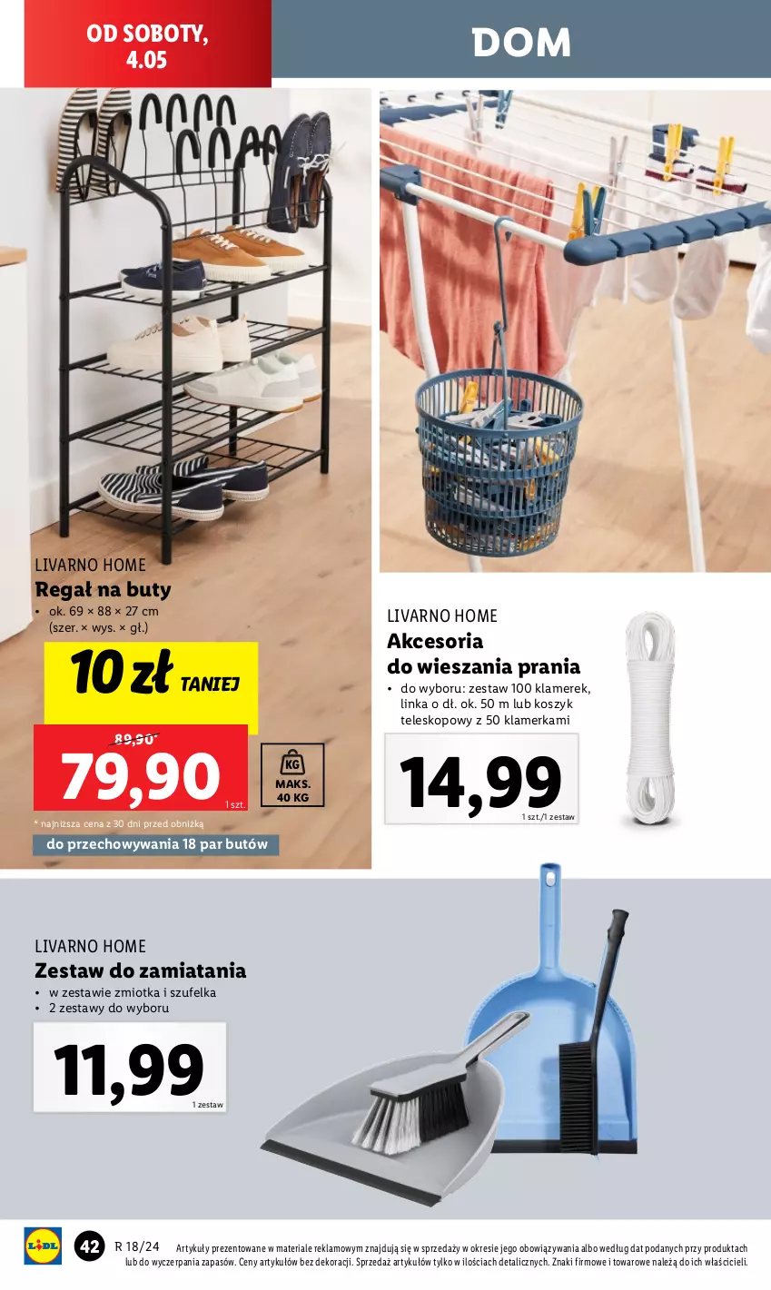 Gazetka promocyjna Lidl - GAZETKA - ważna 29.04 do 04.05.2024 - strona 44 - produkty: Buty, Inka, Ivar, Kosz, Regał, Szufelka, Teleskop