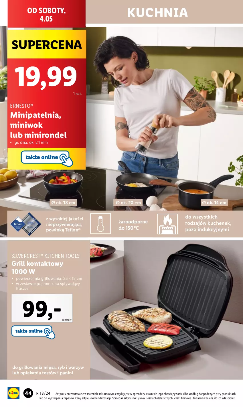 Gazetka promocyjna Lidl - GAZETKA - ważna 29.04 do 04.05.2024 - strona 46 - produkty: Grill, Grill kontaktowy, Kuchnia, Patelnia, Pojemnik, Por, Rondel, Silvercrest, Sok