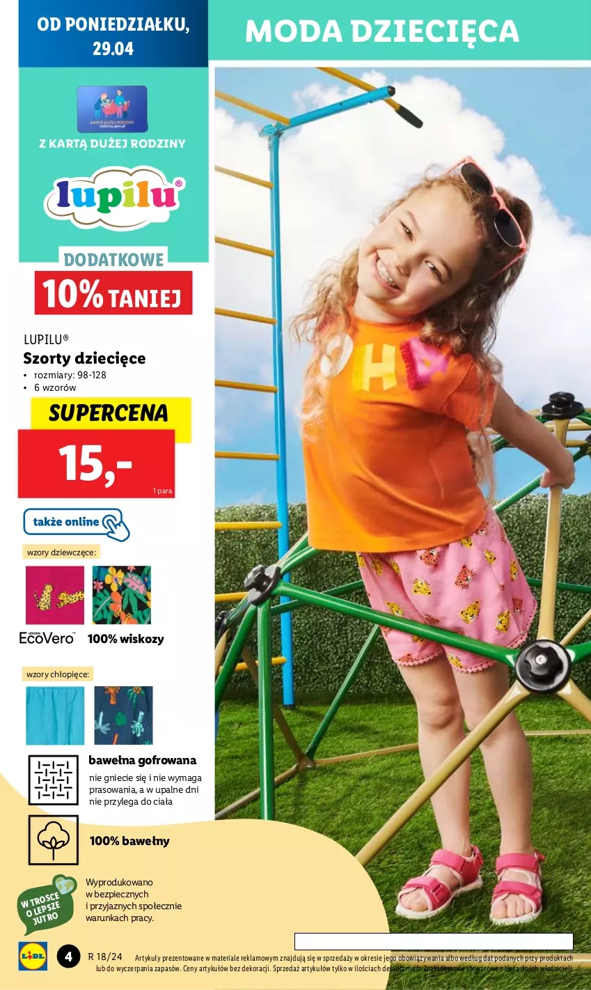 Gazetka promocyjna Lidl - GAZETKA - ważna 29.04 do 04.05.2024 - strona 6 - produkty: Chleb, Dzieci, Moda, Piec, Ser, Szorty, Wełna