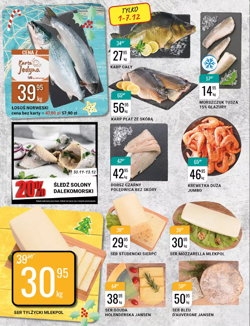 Gazetka promocyjna Bi1 - Świąteczne okazje - ważna 30.11 do 13.12.2022 - strona 4 - produkty: Dorsz, Gouda, Karp, Lazur, Mozzarella, Polędwica, Ser, Ser tylżycki, Tusz