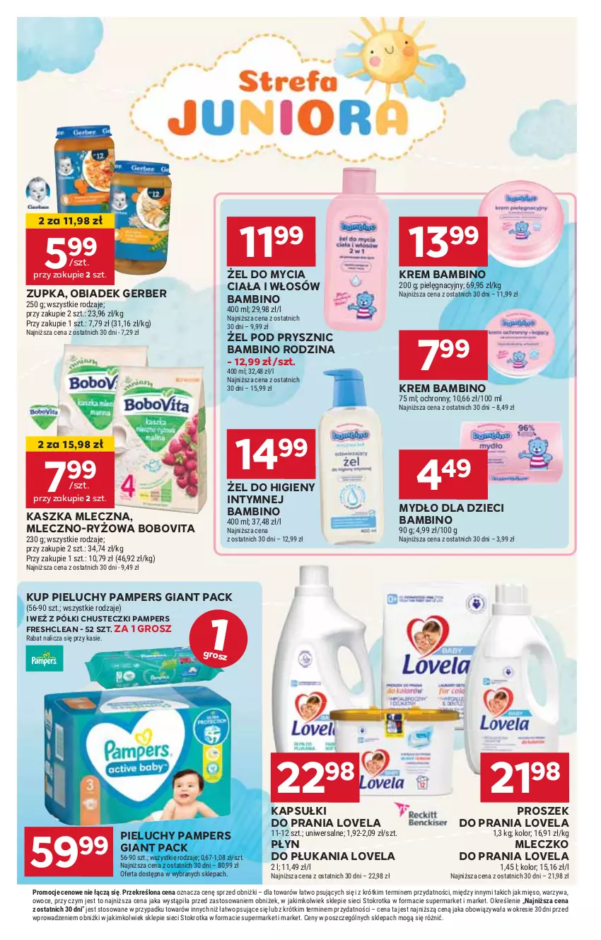 Gazetka promocyjna Stokrotka - Supermarket - ważna 20.03 do 26.03.2025 - strona 33 - produkty: BoboVita, Chusteczki, Dzieci, Gerber, HP, Kapsułki do prania, Lovela, Mleczko, Mleczko do prania, Mydło, Pampers, Pieluchy, Płyn do płukania, Proszek do prania, Ryż