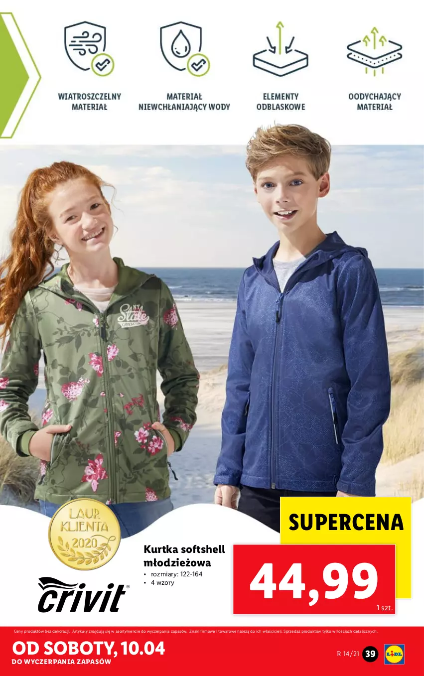 Gazetka promocyjna Lidl - GAZETKA - ważna 06.04 do 10.04.2021 - strona 39 - produkty: Kurtka, Kurtka softshell