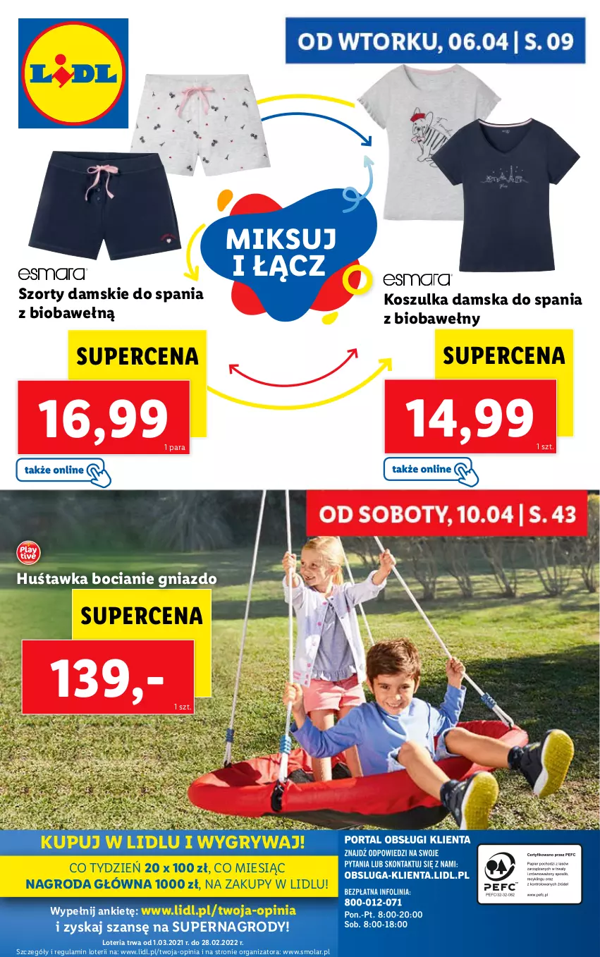 Gazetka promocyjna Lidl - GAZETKA - ważna 06.04 do 10.04.2021 - strona 47 - produkty: Gry, Huśtawka, Kosz, Koszulka, Mola, Szorty