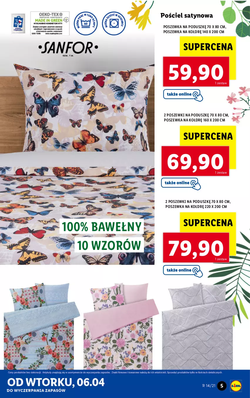 Gazetka promocyjna Lidl - GAZETKA - ważna 06.04 do 10.04.2021 - strona 5 - produkty: Pościel, Poszewka