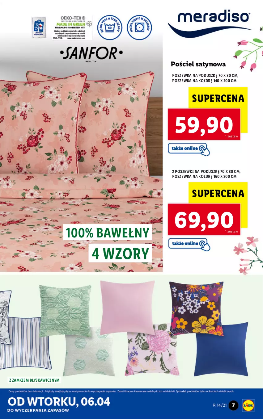 Gazetka promocyjna Lidl - GAZETKA - ważna 06.04 do 10.04.2021 - strona 7 - produkty: Pościel, Poszewka