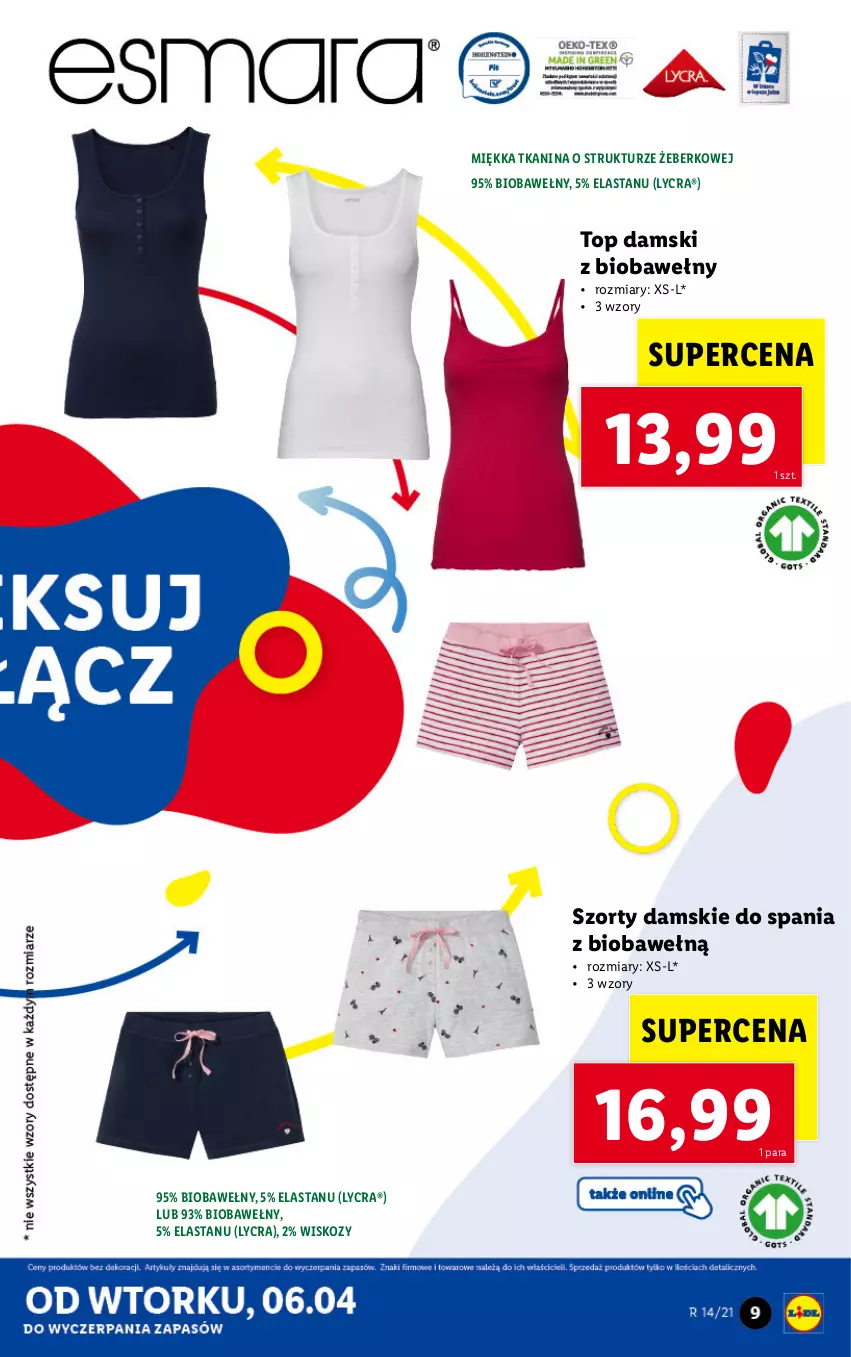 Gazetka promocyjna Lidl - GAZETKA - ważna 06.04 do 10.04.2021 - strona 9 - produkty: Szorty, Top