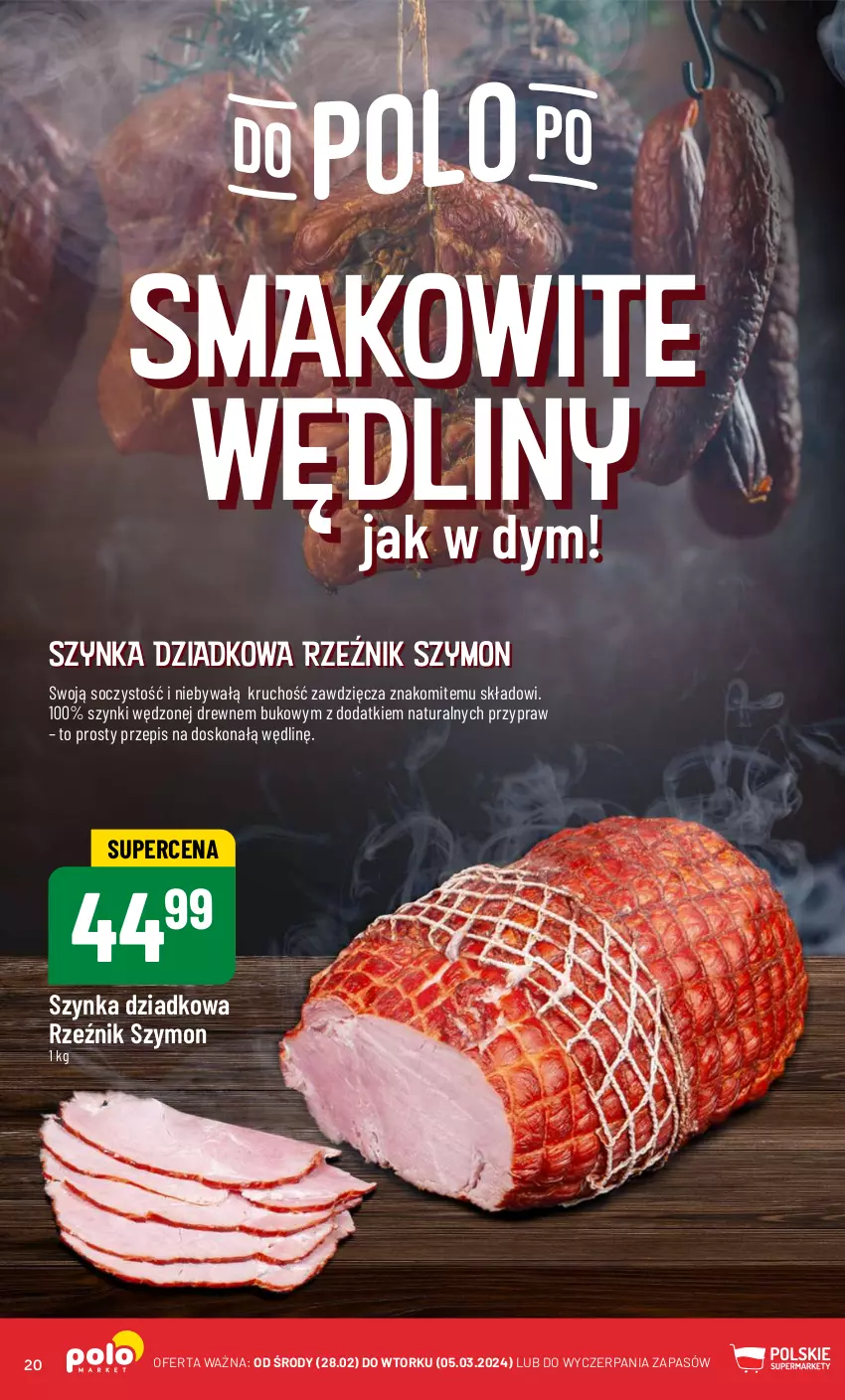 Gazetka promocyjna PoloMarket - Gazetka pomocyjna - ważna 28.02 do 05.03.2024 - strona 20 - produkty: Szynka