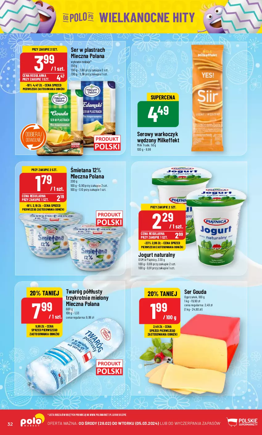 Gazetka promocyjna PoloMarket - Gazetka pomocyjna - ważna 28.02 do 05.03.2024 - strona 32 - produkty: Gouda, Jogurt, Jogurt naturalny, Koc, LANA, Ser, Twaróg, Twaróg półtłusty