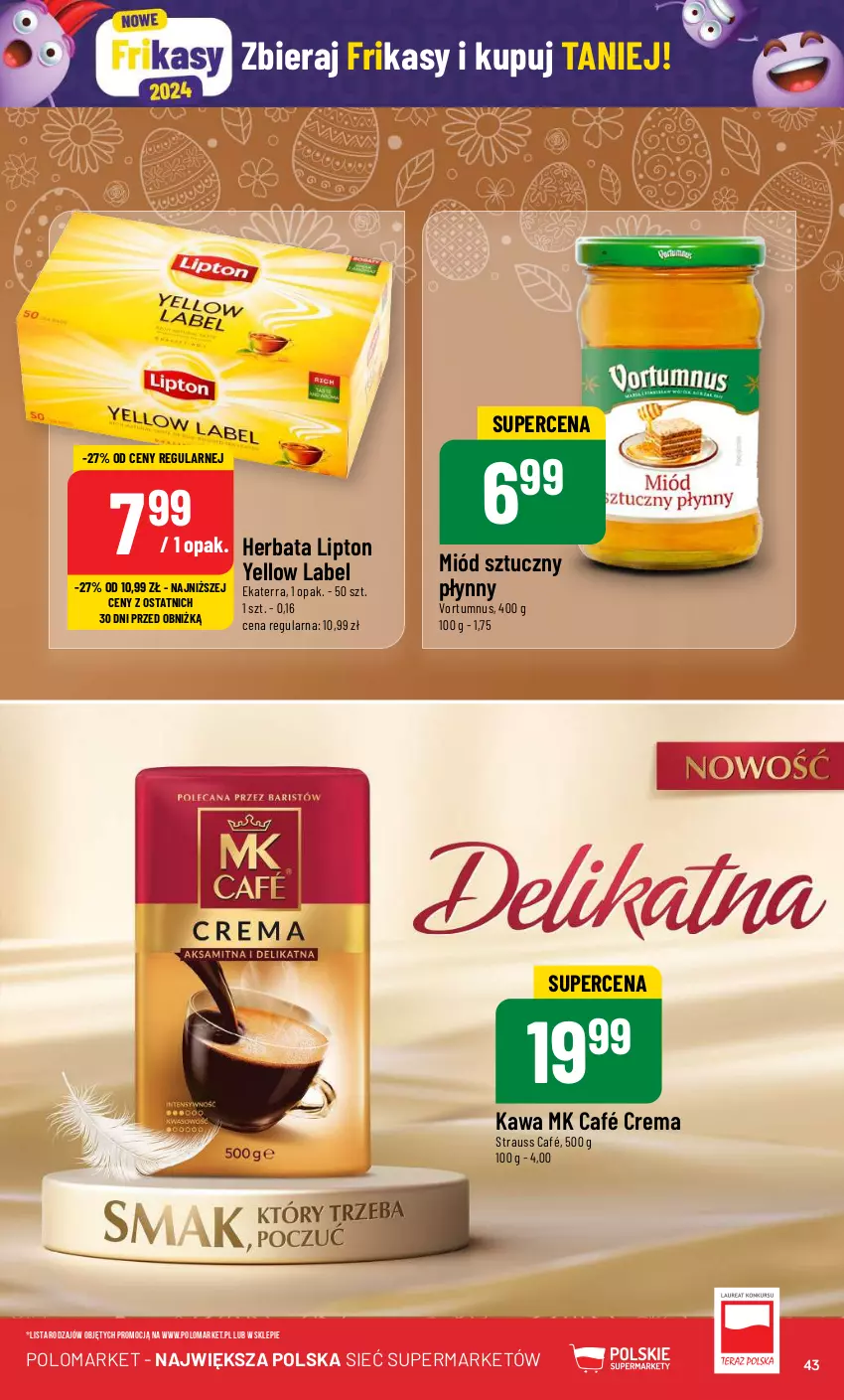 Gazetka promocyjna PoloMarket - Gazetka pomocyjna - ważna 28.02 do 05.03.2024 - strona 43 - produkty: Herbata, Kawa, Lipton, Miód