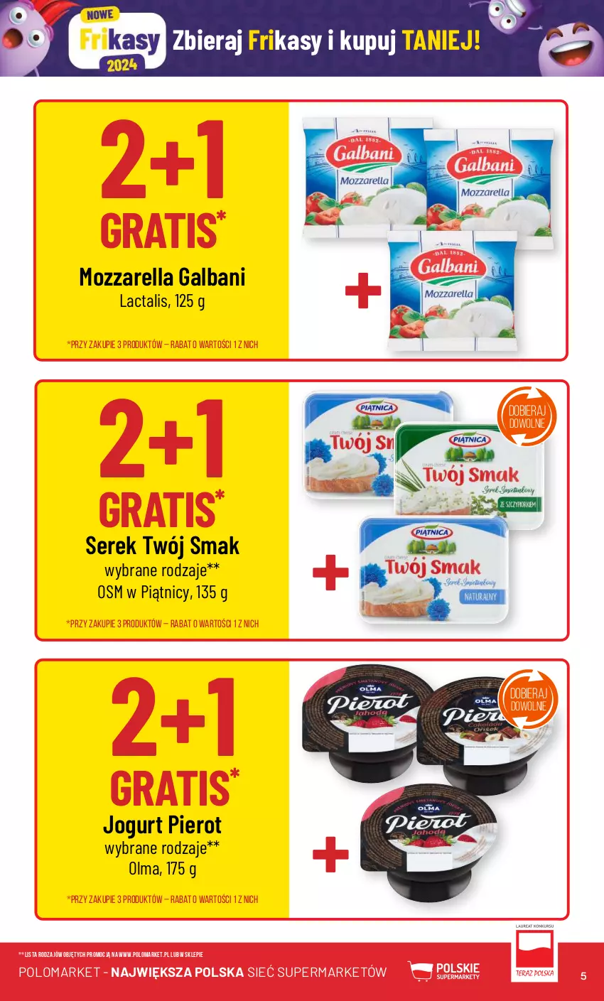 Gazetka promocyjna PoloMarket - Gazetka pomocyjna - ważna 28.02 do 05.03.2024 - strona 5 - produkty: Galbani, Gra, Jogurt, Mozzarella, Olma, Ser, Serek, Twój Smak