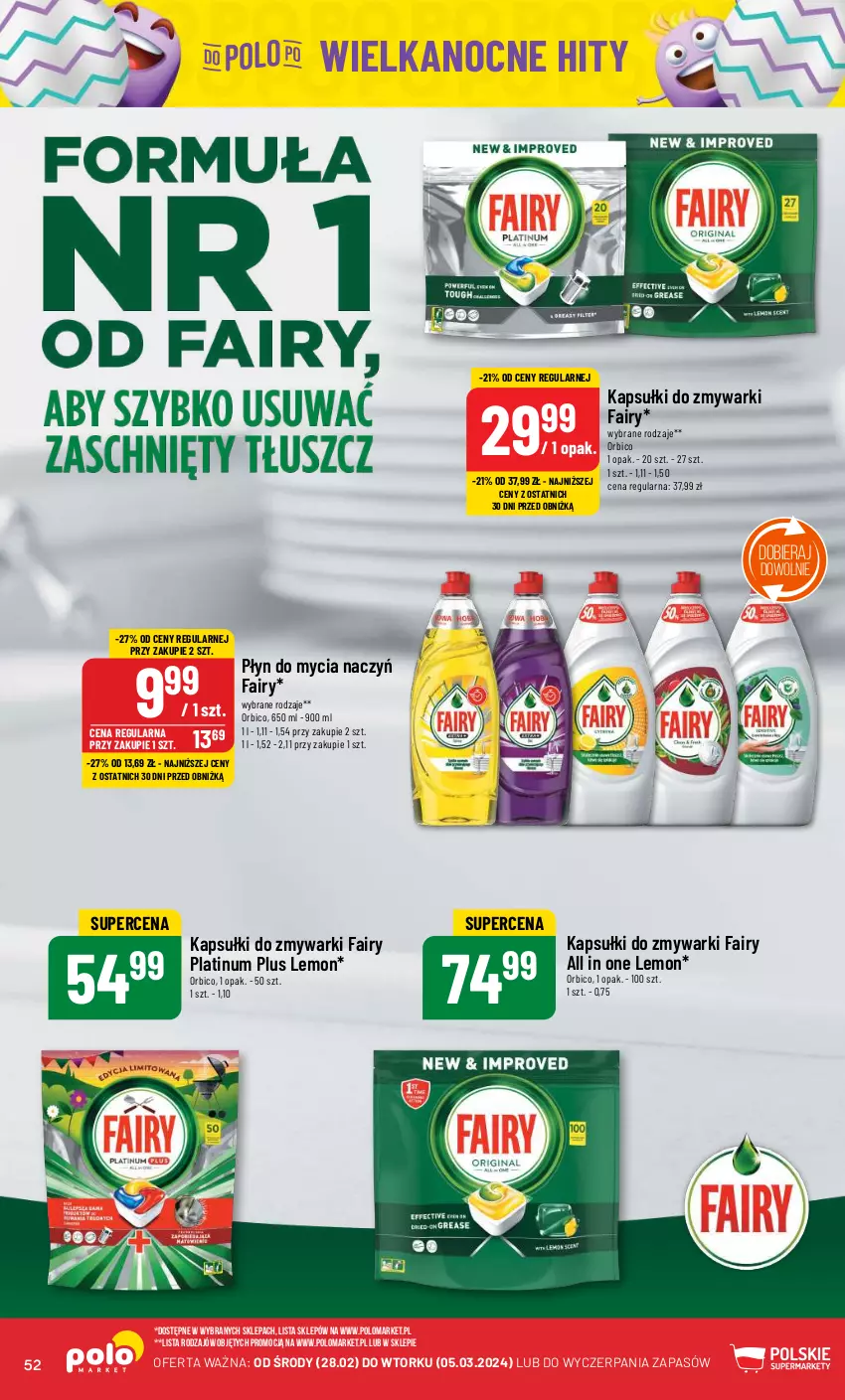 Gazetka promocyjna PoloMarket - Gazetka pomocyjna - ważna 28.02 do 05.03.2024 - strona 52 - produkty: BIC, Do mycia naczyń, Fa, Fairy, Płyn do mycia, Płyn do mycia naczyń, Zmywarki