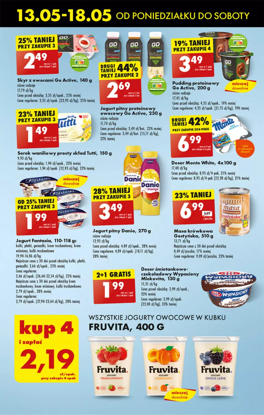 Gazetka promocyjna Biedronka - Od poniedzialku - ważna 13.05 do 18.05.2024 - strona 27 - produkty: Danio, Deser, Fa, Fanta, Gra, Jogurt, Jogurt pitny, Mleko, Mlekovita, Owoce, Pudding, Ser, Serek