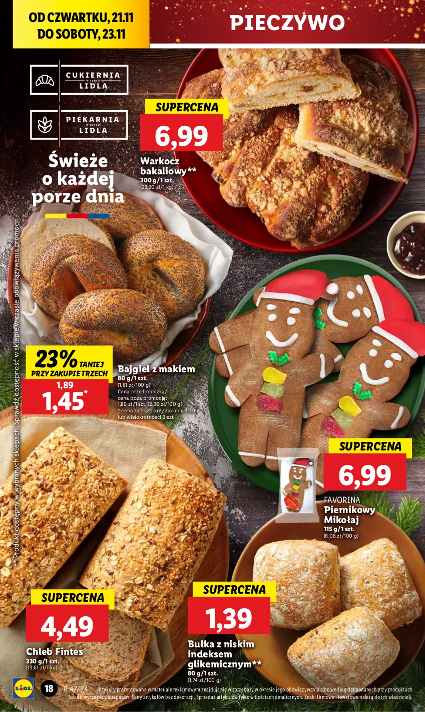 Gazetka promocyjna Lidl - GAZETKA - ważna 21.11 do 23.11.2024 - strona 20 - produkty: Bułka, Chleb, Fa, Koc, Piec, Pieczywo, Piernik