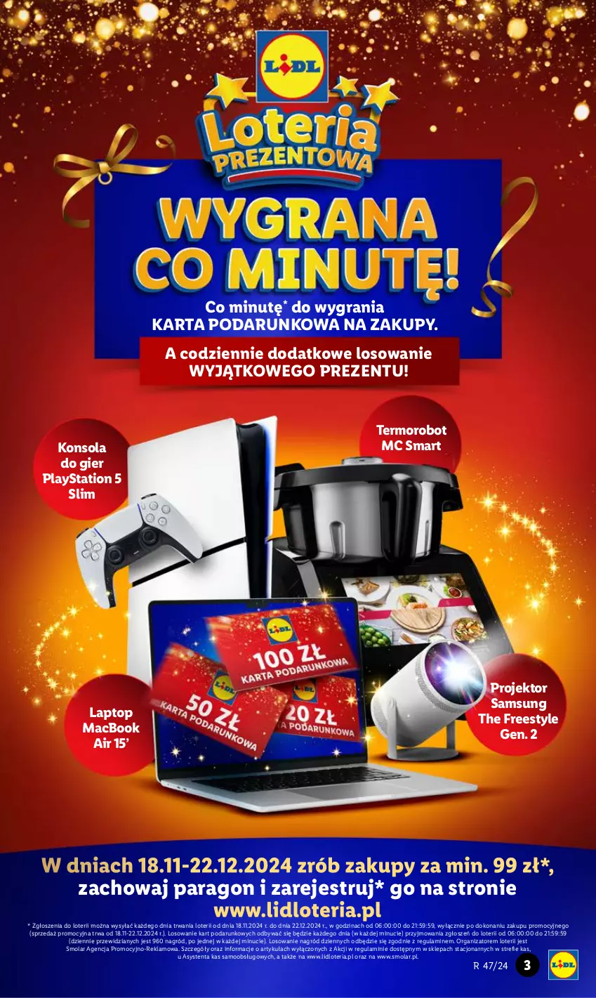 Gazetka promocyjna Lidl - GAZETKA - ważna 21.11 do 23.11.2024 - strona 3 - produkty: Gra, Konsola, Mola, PlayStation, PlayStation 5, Robot, Samsung, Top