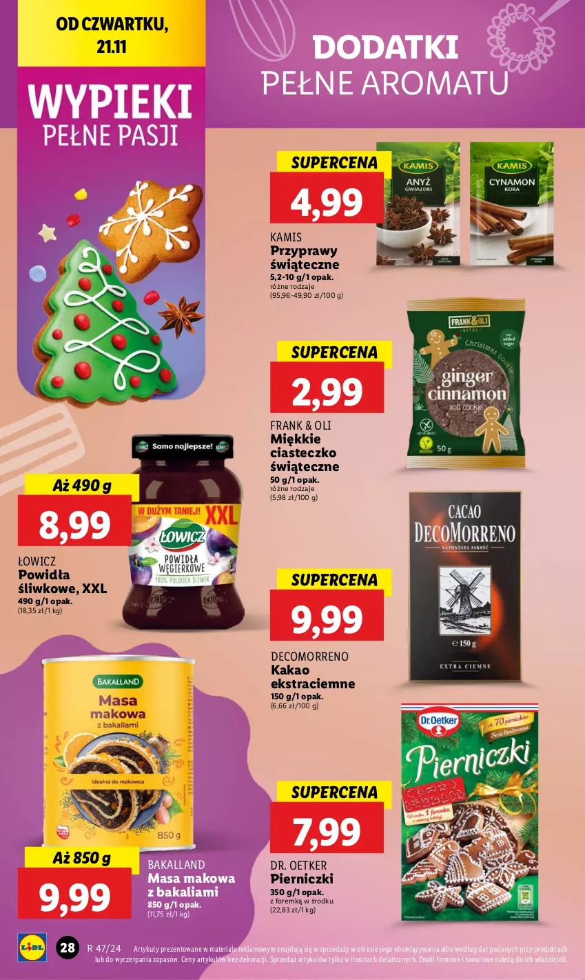 Gazetka promocyjna Lidl - GAZETKA - ważna 21.11 do 23.11.2024 - strona 30 - produkty: Bakalland, Dr. Oetker, Kakao, Kamis, Przyprawy