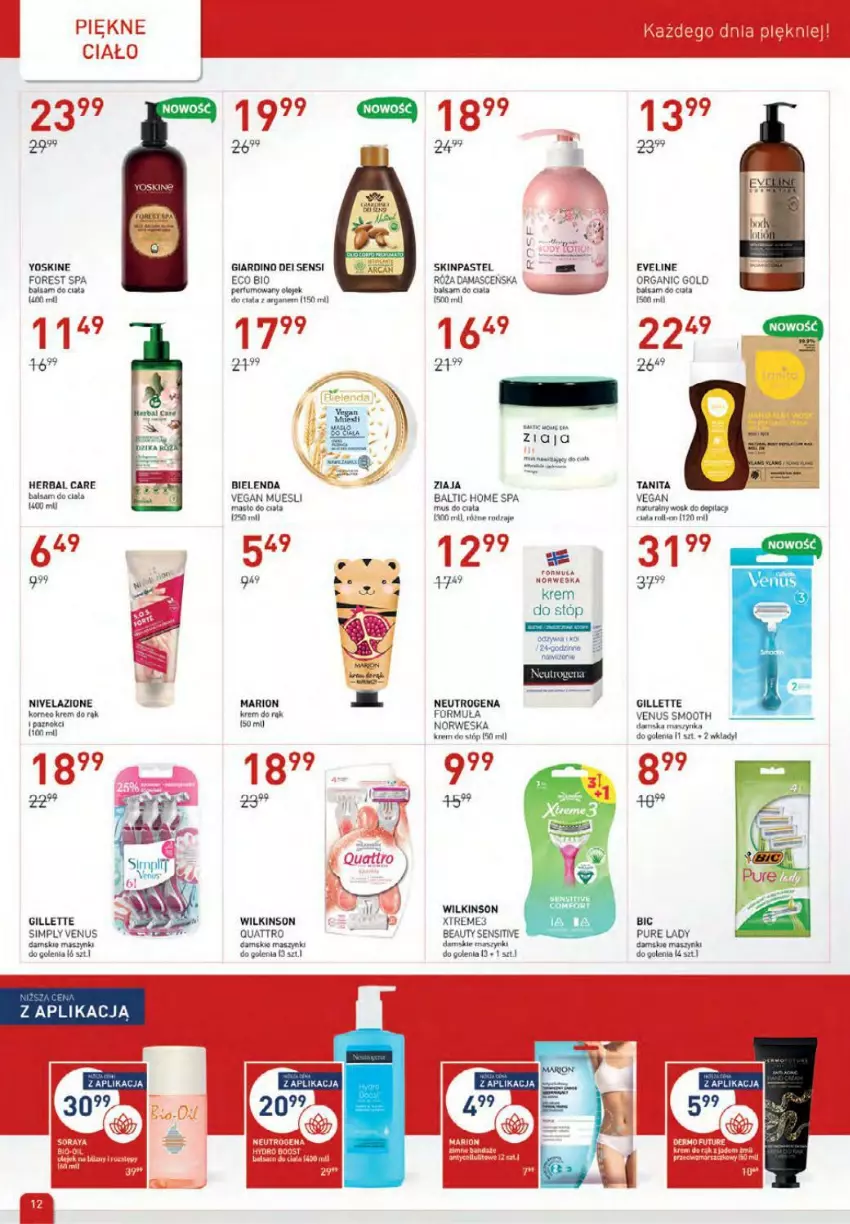 Gazetka promocyjna Drogerie Jawa - ważna 02.12 do 04.01.2021 - strona 12 - produkty: Balsam do ciała, BIC, Bielenda, Eveline, Fa, Gillette, Krem do stóp, LEGO, Maszynka, Neutrogena, Nivelazione, Pur, Róża, Szynka, Venus, Yoskine, Ziaja