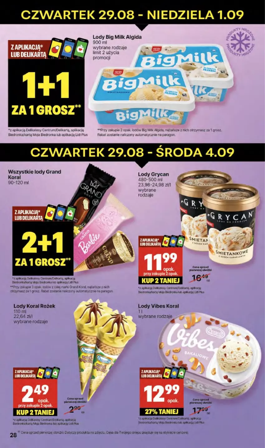 Gazetka promocyjna Delikatesy Centrum - NOWA GAZETKA Delikatesy Centrum od 29 sierpnia! 29.08-4.09.2024 - ważna 29.08 do 04.09.2024 - strona 28 - produkty: Algida, Big Milk, Dron, Gra, Gry, LG, Lody, Rum