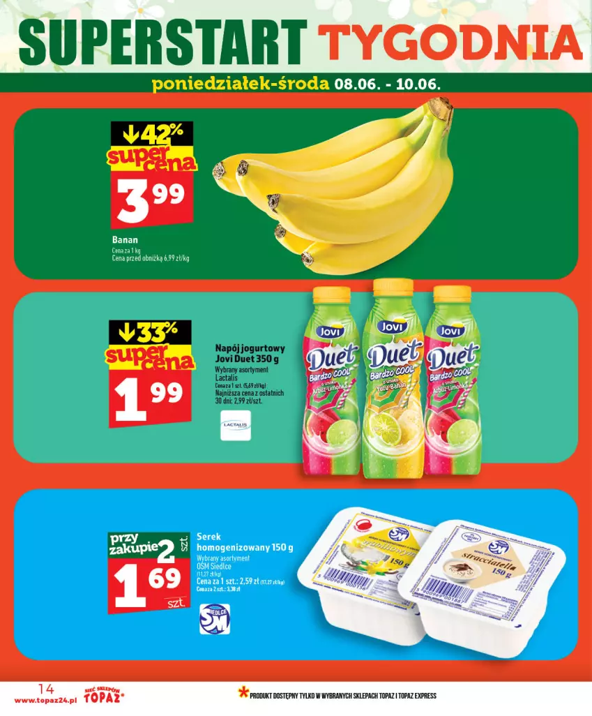 Gazetka promocyjna Topaz - Gazetka - ważna 03.06 do 10.06.2026 - strona 14 - produkty: Jogurt, Napój, Napój jogurtowy, Top