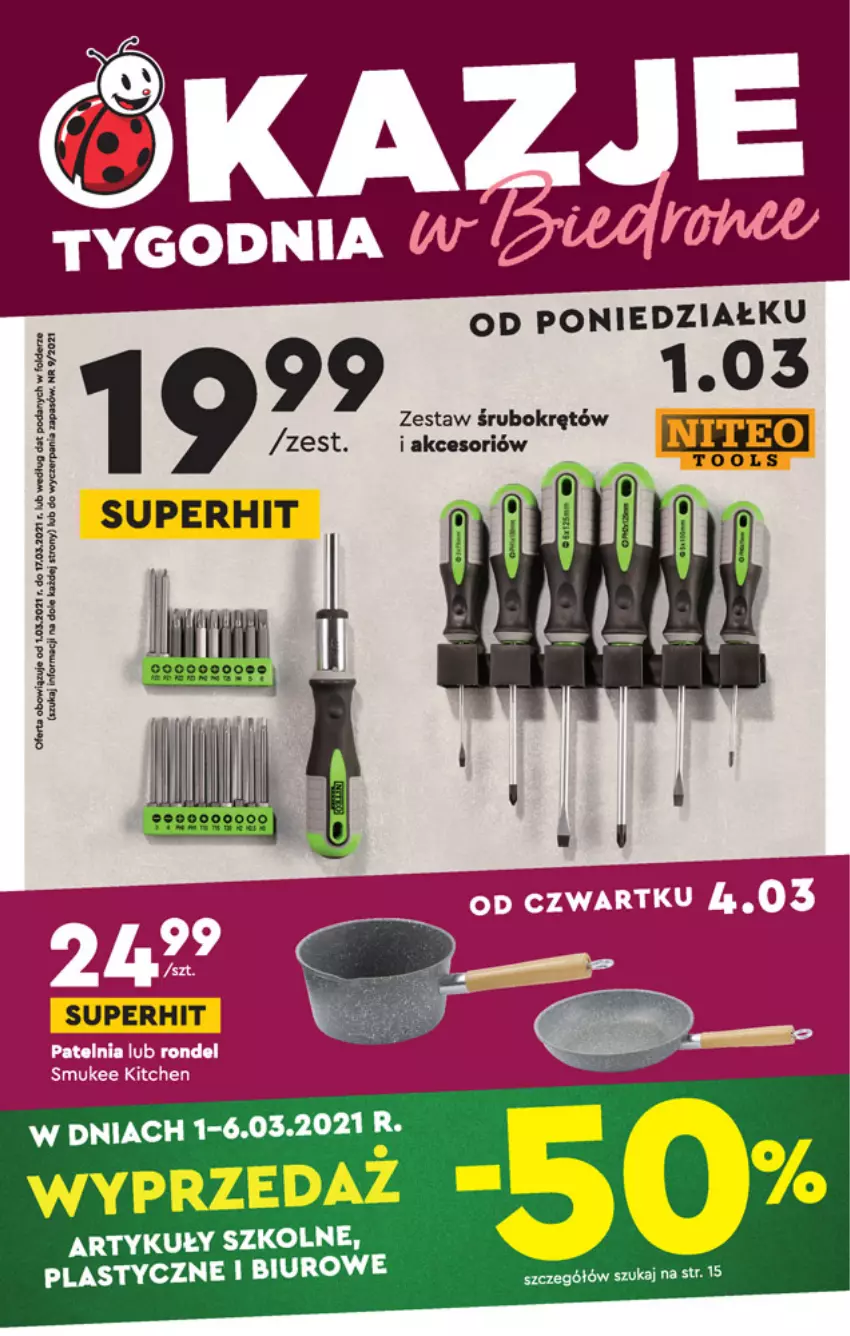 Gazetka promocyjna Biedronka - Okazje tygodnia - ważna 01.03 do 06.03.2021 - strona 1 - produkty: Biuro, Fa