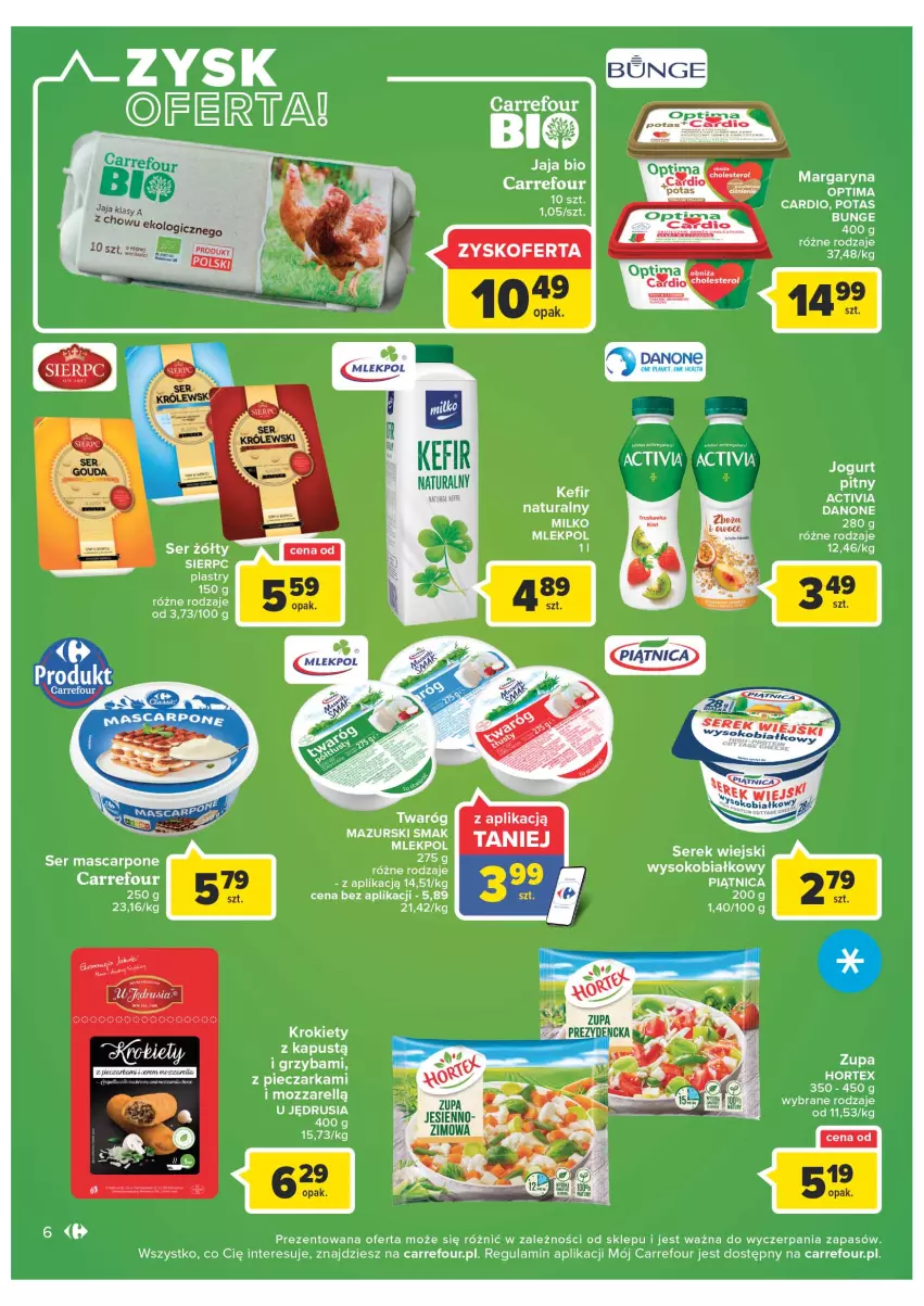 Gazetka promocyjna Carrefour - Gazetka Market - ważna 02.08 do 13.08.2022 - strona 6 - produkty: Danone, Jaja, Ser, Serek