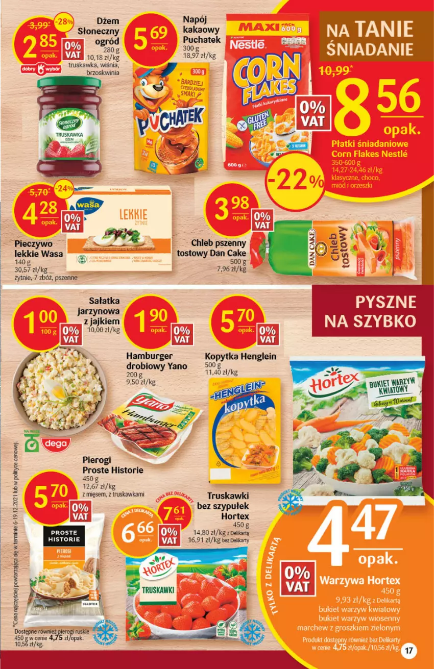 Gazetka promocyjna Delikatesy Centrum - Gazetka DC07 - ważna 17.02 do 23.02.2022 - strona 17 - produkty: Burger, Dżem, Hamburger, Hortex, Kopytka, Napój, Truskawki