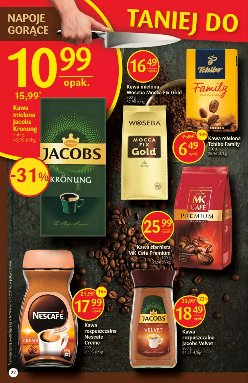 Gazetka promocyjna Delikatesy Centrum - Gazetka DC07 - ważna 17.02 do 23.02.2022 - strona 22 - produkty: Fa, Jacobs, Jacobs Velvet, Kawa, Kawa mielona, Mocca Fix Gold, Napoje, Tchibo, Tchibo Family, Velvet, Woseba