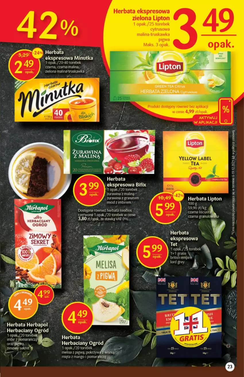 Gazetka promocyjna Delikatesy Centrum - Gazetka DC07 - ważna 17.02 do 23.02.2022 - strona 23 - produkty: Herbapol, Herbata, Imbir, Kret, LG, Lipton, Mango, Mięta, Ogród, Ser