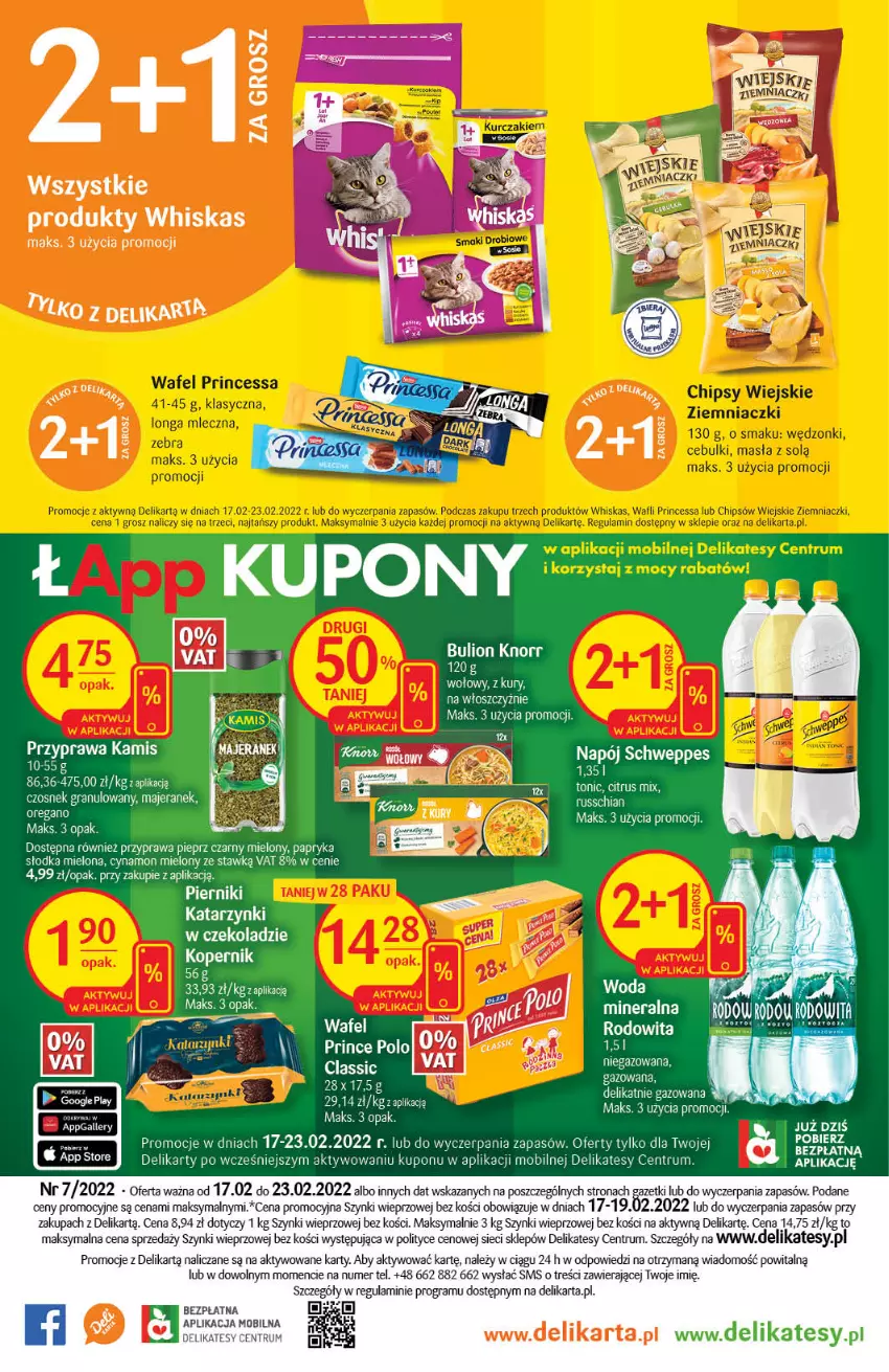 Gazetka promocyjna Delikatesy Centrum - Gazetka DC07 - ważna 17.02 do 23.02.2022 - strona 28 - produkty: Chia, Czosnek, Czosnek granulowany, Fa, Gra, Kamis, Knorr, Mobil, Napój, Papryka, Papryka słodka, Pieprz, Piernik, Prince Polo, Rower, Rum, Schweppes, Whiskas, Woda