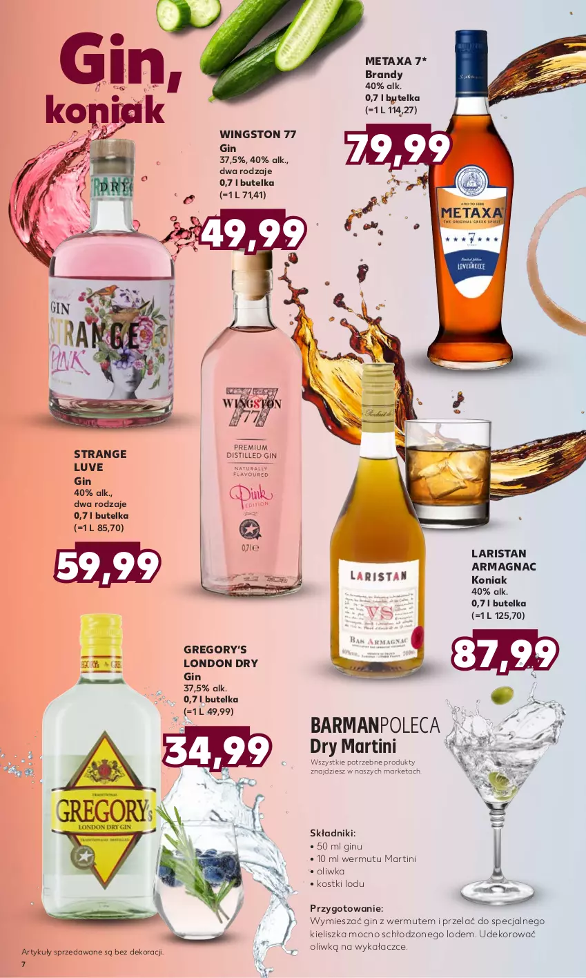 Gazetka promocyjna Kaufland - Barek Kauflandu - ważna 24.08 do 06.09.2023 - strona 7 - produkty: Brandy, Gin, Martini, Metaxa, Tran, Wingston 77