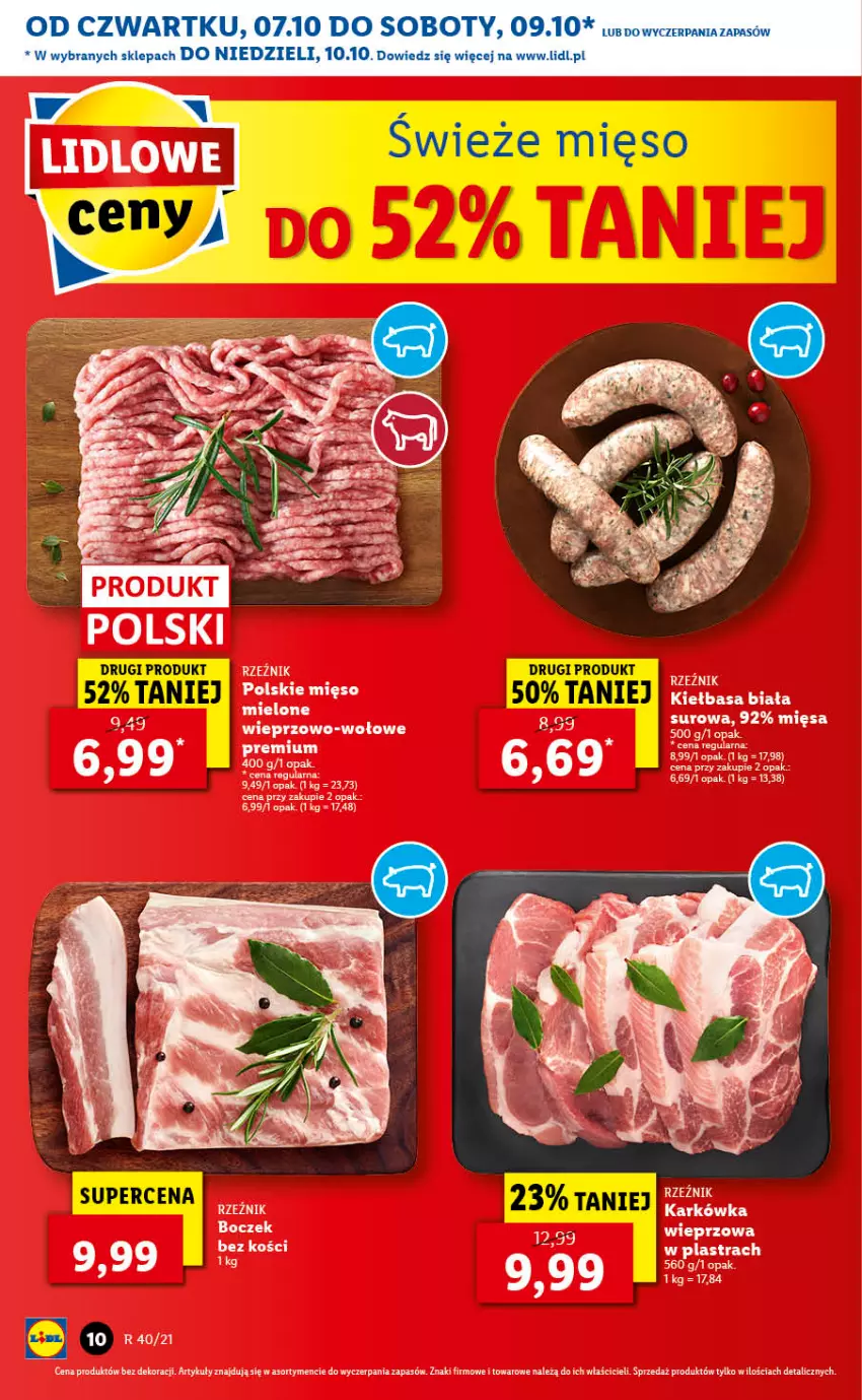 Gazetka promocyjna Lidl - GAZETKA - ważna 07.10 do 10.10.2021 - strona 10 - produkty: Mięso