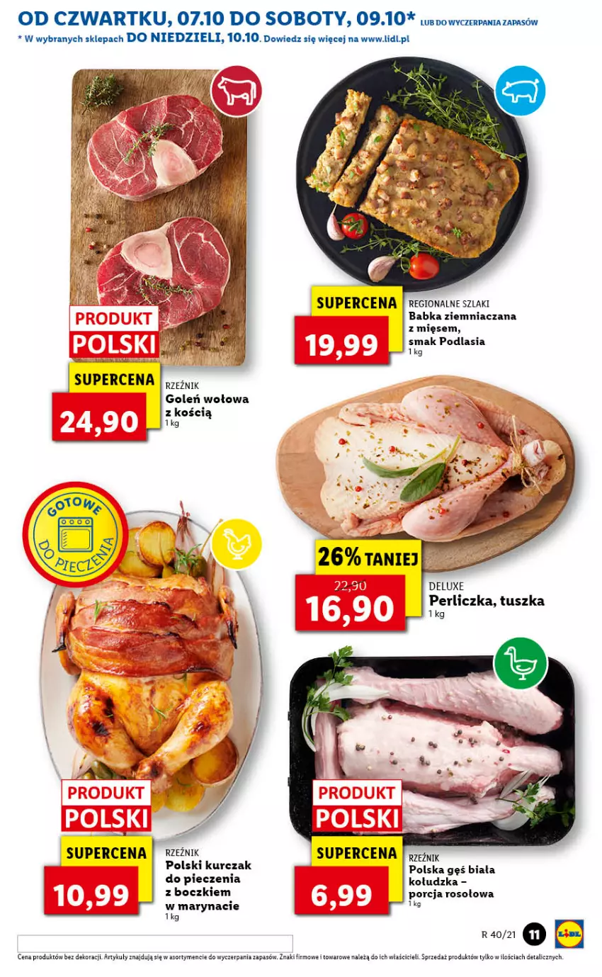 Gazetka promocyjna Lidl - GAZETKA - ważna 07.10 do 10.10.2021 - strona 11 - produkty: Babka, Kurczak, Perliczka, Piec, Por, Tusz