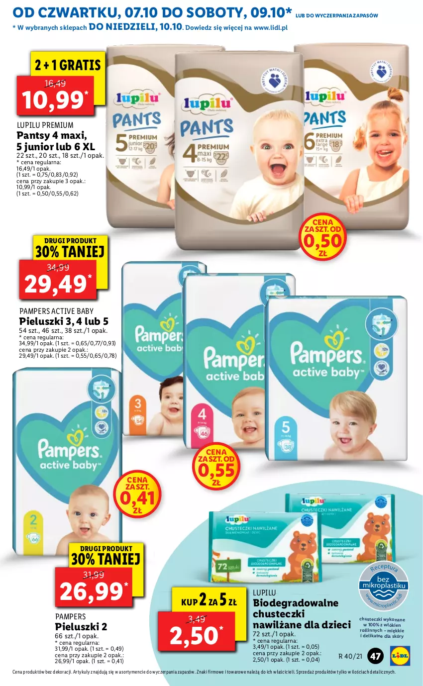 Gazetka promocyjna Lidl - GAZETKA - ważna 07.10 do 10.10.2021 - strona 48 - produkty: Chusteczki, Dzieci, Gra, Pampers