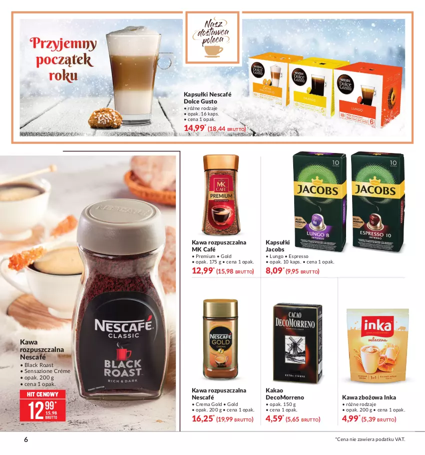 Gazetka promocyjna Makro - [Oferta promocyjna] Zimowa Moc Smaków - ważna 26.01 do 08.02.2021 - strona 6 - produkty: Dolce Gusto, Inka, Jacobs, Kakao, Kawa, Kawa rozpuszczalna, Kawa zbożowa, Lack, Nescafé