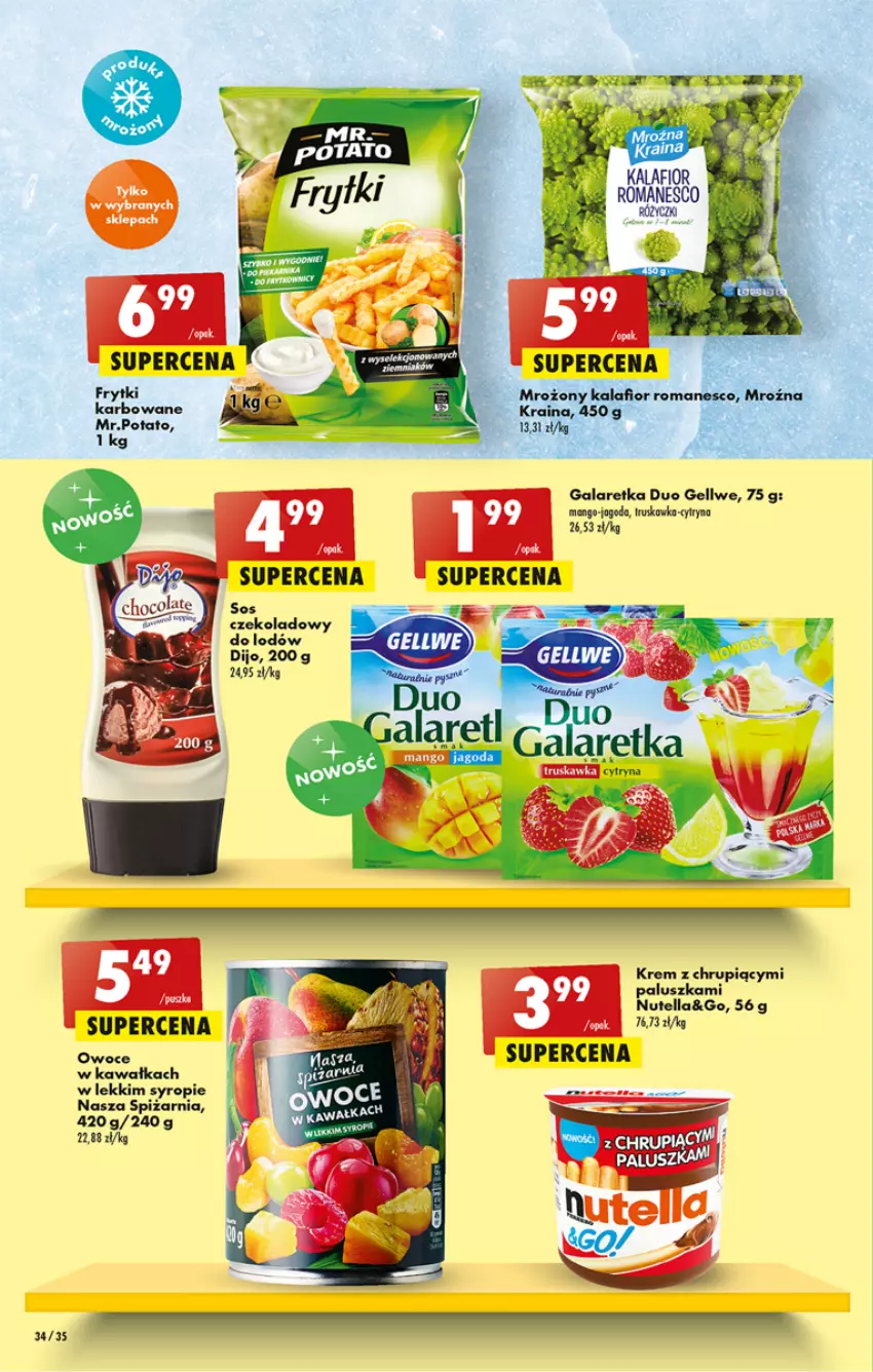 Gazetka promocyjna Biedronka - ważna 14.07 do 20.07.2022 - strona 34 - produkty: Frytki, Gala, Galaretka, Kawa, Mango, Nutella, Owoce, Ser, Syrop