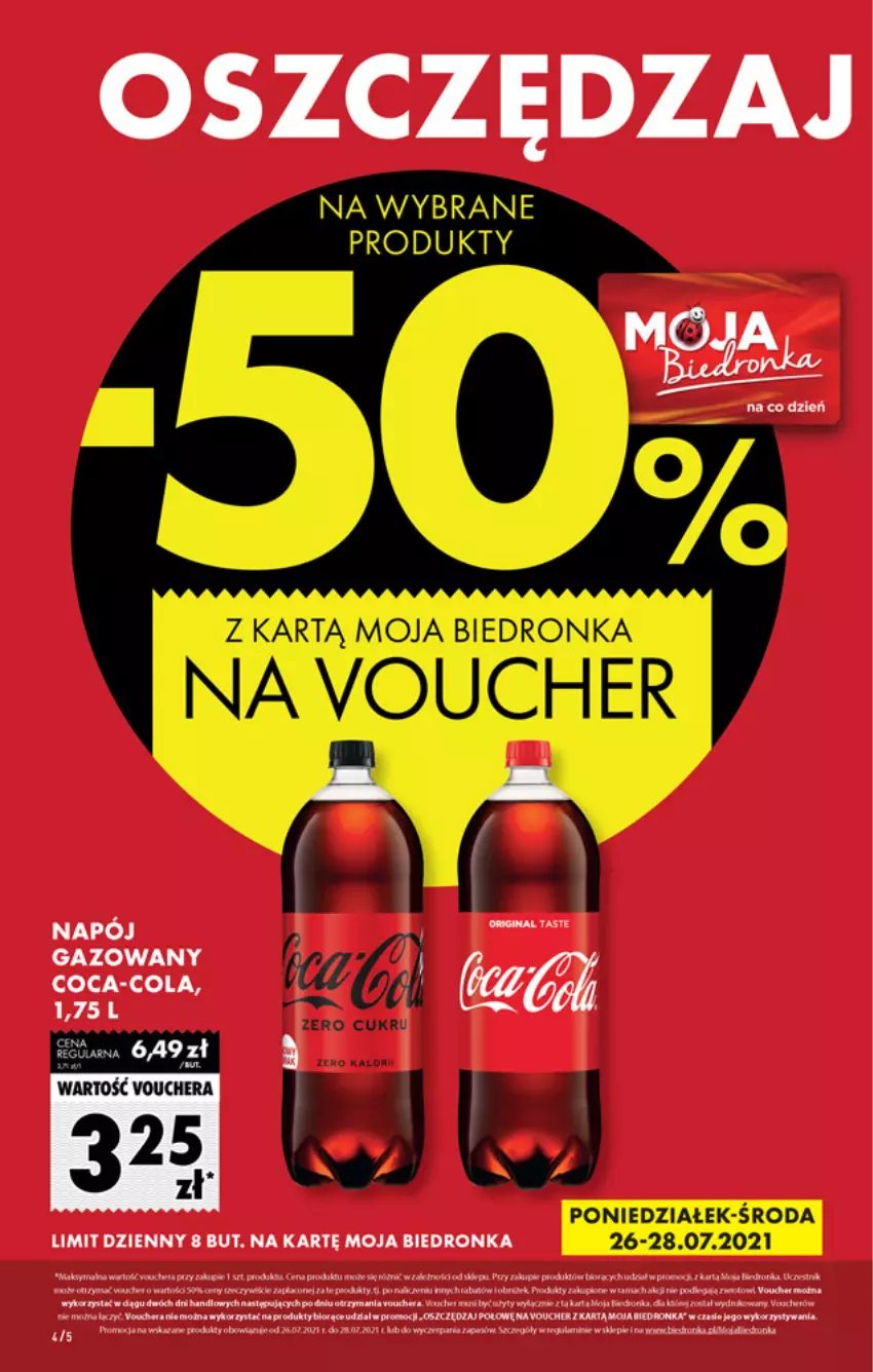 Gazetka promocyjna Biedronka - ważna 26.07 do 31.07.2021 - strona 4 - produkty: Coca-Cola, Dron, Fa, Napój, Napój gazowany, Piwa