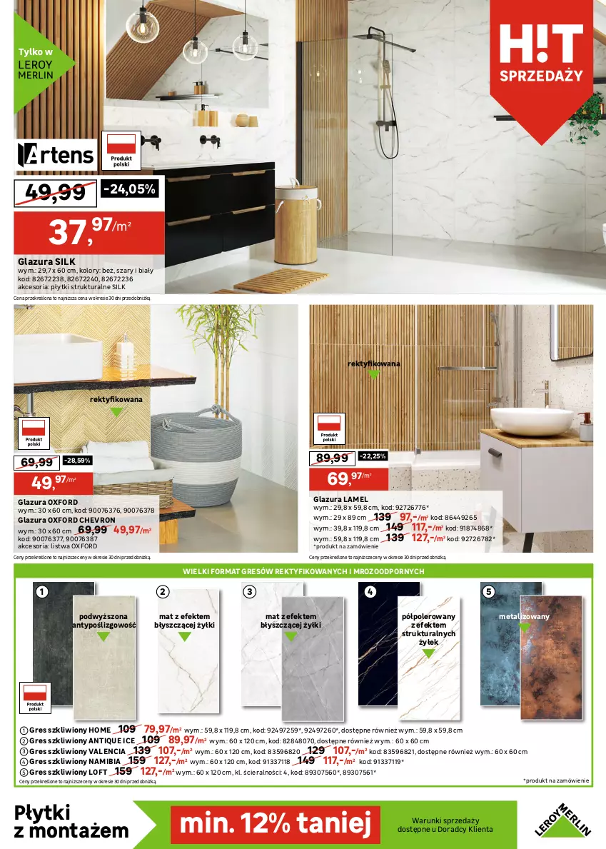 Gazetka promocyjna Leroy Merlin - Gazetka Leroy Merlin - ważna 02.12 do 26.12.2025 - strona 19 - produkty: Glazura, Gres, Gres szkliwiony, Lazur, Listwa, Por