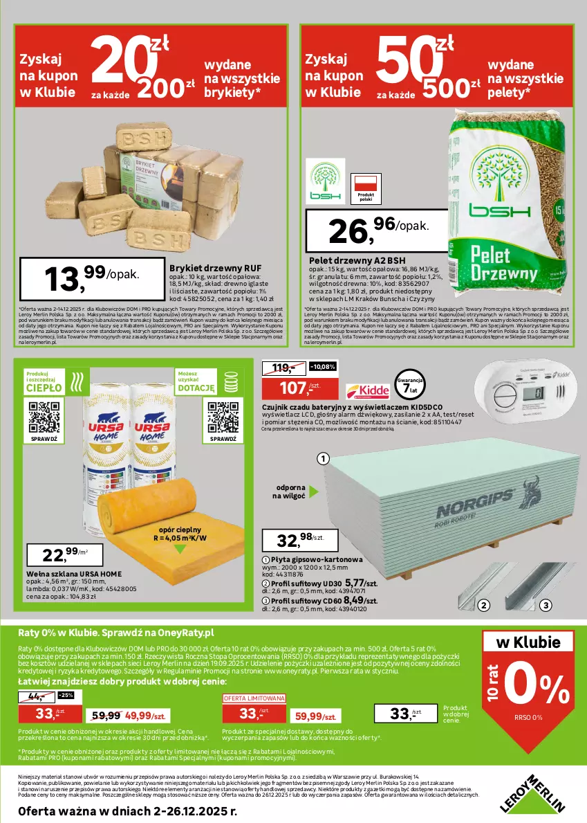 Gazetka promocyjna Leroy Merlin - Gazetka Leroy Merlin - ważna 02.12 do 26.12.2025 - strona 35 - produkty: Brykiet drzewny, Brykiety, Gra, Kosz, LANA, LG, Olej, Płyta, Por, Rama, Silan, Sprzedawcy, Top, Tran, Wełna, Wełna szklana