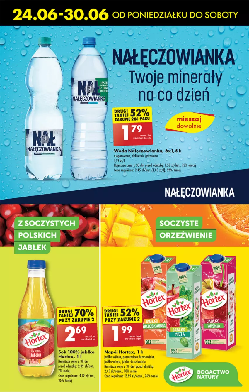 Gazetka promocyjna Biedronka - Od poniedzialku - ważna 24.06 do 29.06.2024 - strona 45 - produkty: Fa, Hortex, Mięta, Nałęczowianka, Napój, Sok, Woda