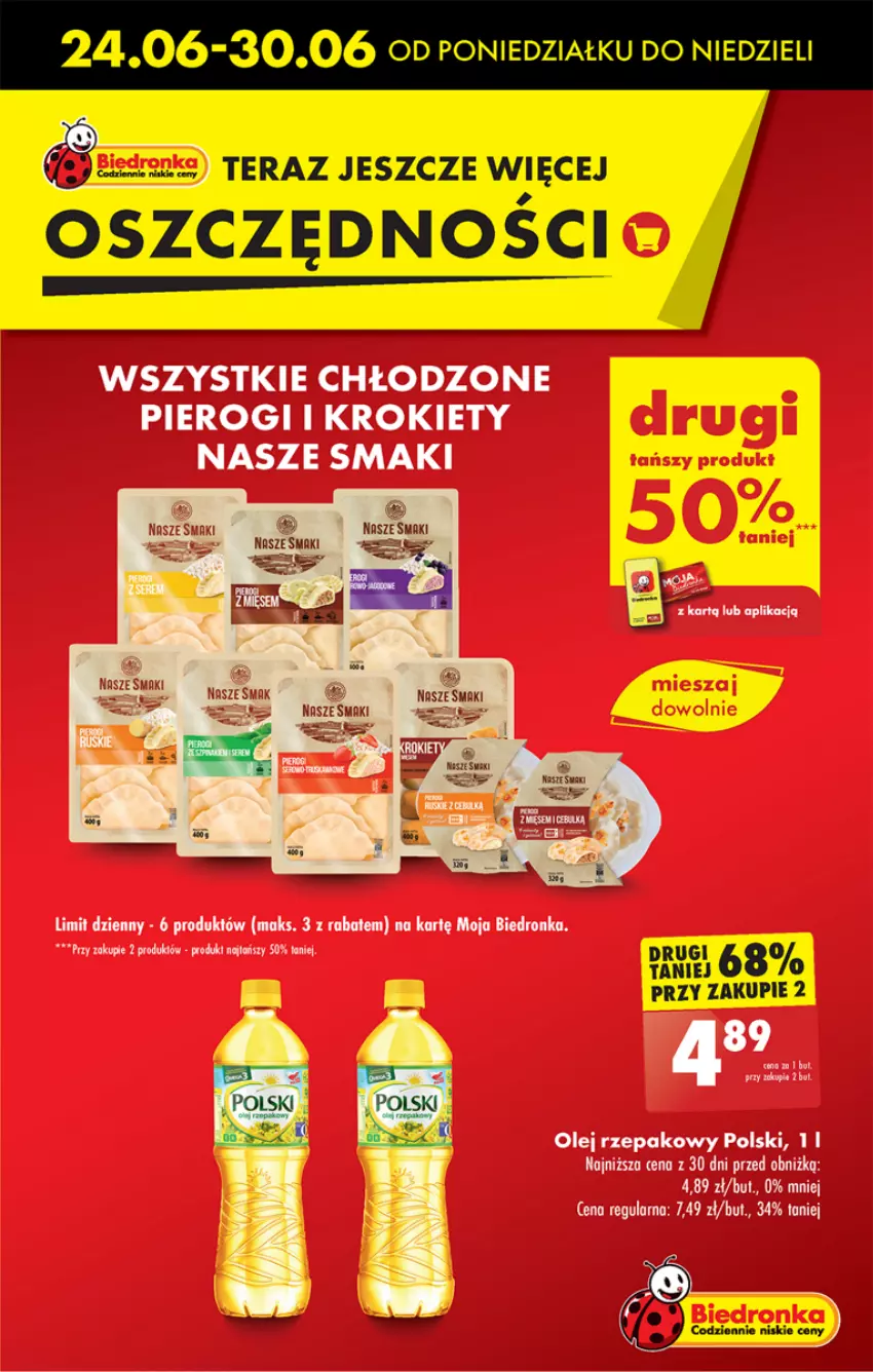 Gazetka promocyjna Biedronka - Od poniedzialku - ważna 24.06 do 29.06.2024 - strona 5 - produkty: Dron, Krokiety, Olej, Olej rzepakowy, Pierogi, Tera